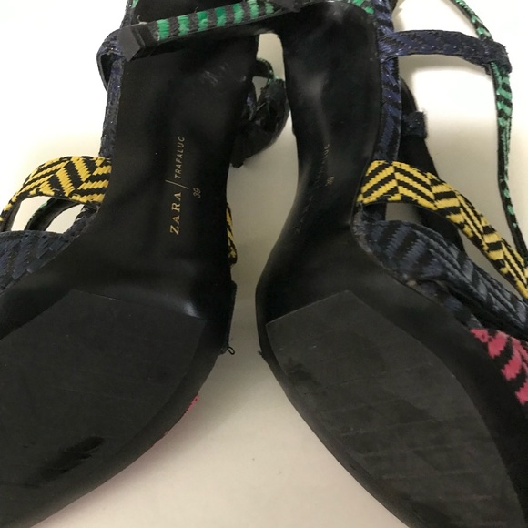 Multi color high heels sling backs shoes - Picture 8 of 11